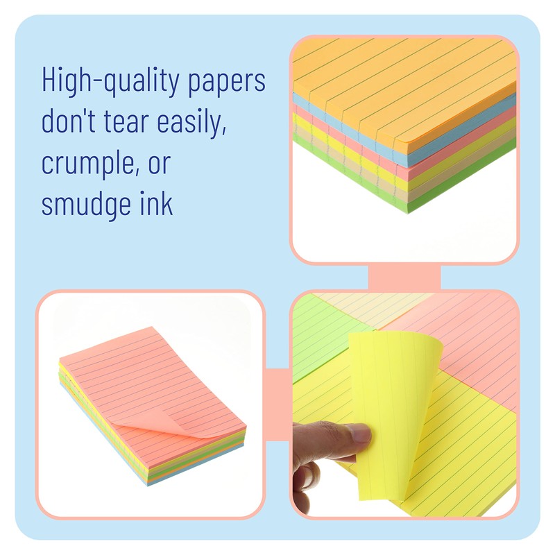 Mr. Pen- Lined Sticky Notes 4x6, 6 Pads, 45 Sheets/Pad,