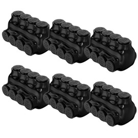 RVBOATPAT 4 Port Insulated Tap Connector 2/0-6 AWG Electrical Power Connectors 3/16" Allen Hex Aluminum Wire Connector - 6 Pack