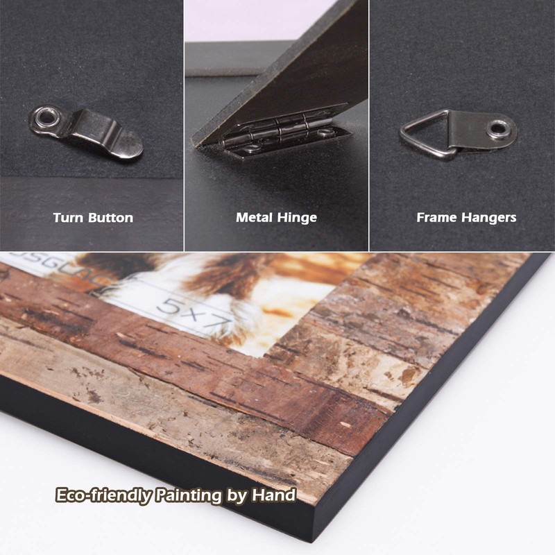 EosGlac Rustic 8x10 Wooden Picture Frame, Handmade with Real Birch
