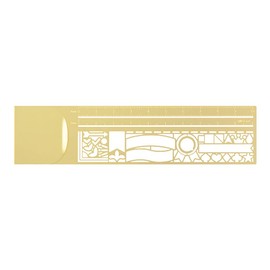 Midori 42292006 Ruler, Clip Ruler, Decorative Ruled Pattern A