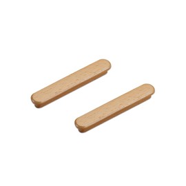 KOVNISE Solid Wood Beech Cabinet Handles Original Wood Color Retro Rustic Style Simple Style for Cabinet Door Drawer Dresser Drawer Cabinet Wood Wooden Door Handle (96mm) 2