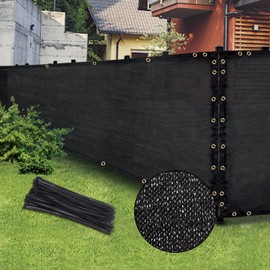 Black 4FT X 50FT Outdoor Privacy Screen Fence & Mesh Shade Net Cover, Ideal for Garden and Backyard - Enhances Privacy for Fencing & Chain Link, Perfect for Patio Privacy Wall, Slats，Freestanding