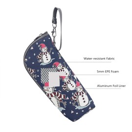 TianHengYi Baby Breastmilk Cooler Bag Insulated Bottle Bag Travel Warmer Bag, Thermal Warming Bag for Nursing Mom Daycare Stroller, Travel, Outdoor (Snowman)
