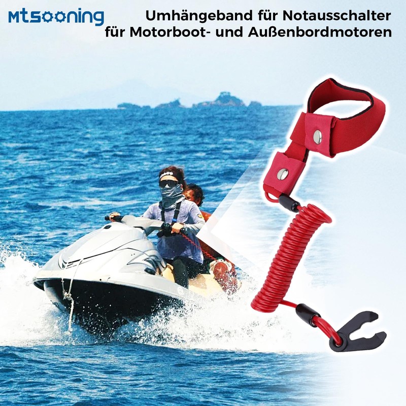 Mtsooning Pack of 2 Outboard Ignition Switch Rope, Engine Emergency
