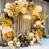 Moukiween 60 PCS Gold Star Foil Balloons, 12 Point Cone