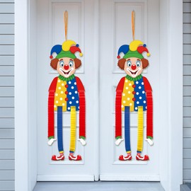 ALIBBON 2 Pieces Clown Carnival Hanging Decorations Circus Clown Performer Hanging Decor for Carnival Party Favors Clown Decor for Circus Theme Birthday Party Supplies