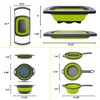 3PCS Green Foldable Kitchen Strainer Set – Silicone Colander Collapsible