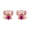 925 Sterling Silver Axolotl Stud Earrings for Women 1-12 Month