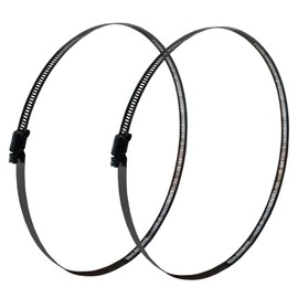 Litoexpe 10 Inch Stainless Steel Worm Gear Hose Clamp 2 Pcs, Adjustable 241-267mm Size Range, Fuel Line Clamp for Plumbing Automotive and Mechanical Application (Black)