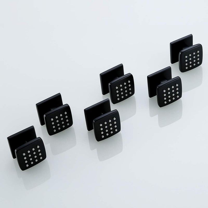 RANDOM Matte Black Shower Body Spray Jets,Brass Square Shower Body