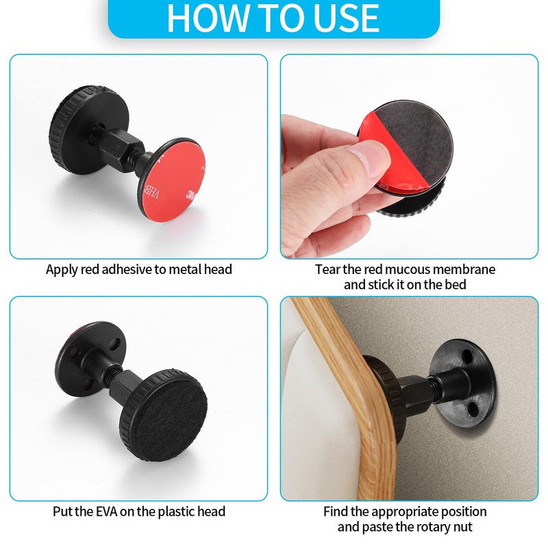 Pack of 4 Adjustable Bed Frame Anti Shake Tool, 47-64