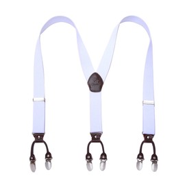 Kangdai Men's Suspenders, 6 Clips Heavy Duty Men Braces Y Back 10 Colours Durable Elastic Adjustable Suspenders Thick Metal Clips -