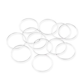 Craftdady Pack of 100 Brass Multi-Purpose O-Ring 20mm Hollow Charms Pendants for Earrings, Necklaces, Bracelets, Creations Resin DIY (Silver)