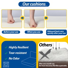 AAAAAcessories Outdoor Deep Seat Cushions for Patio Furniture, Waterproof Replacement Patio Chair Cushions, 24 x 24 x 5 + 24 x 13.5 Inch, Rust