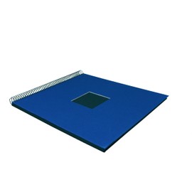 goldbuch Bella Vista Spiral Album with Picture Cut-Out, 40 Black Pages, Linen, Coffee Bronze, Blue (black sides)., 35x30 cm