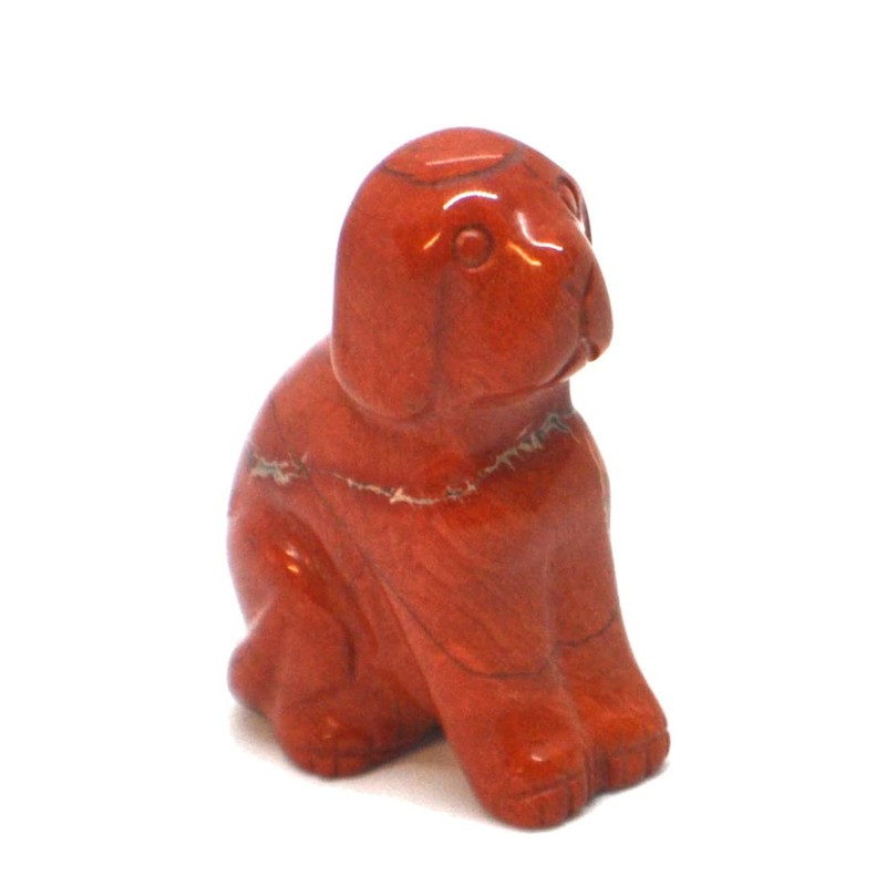 Red Jasper Dog, Stoned Animal Dog, Gemstone Animal Jasper Red