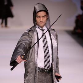 Fortuna Tokyo FT-T16. Samurai Men's Nishijin Woven Necktie FT-T16, Black