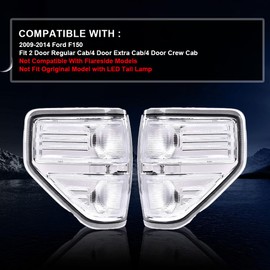 PIT66 Tail Lights,Compatible with 2009 2010 2011 2012 2013 2014 Ford F150 Rear Light Lamp Assembly Driver And Passenger Side clear lens