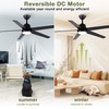 Vaczon Black Ceiling Fans with Lights, 52 Inch Modern Ceiling