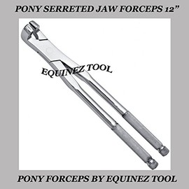 Equinez Tools Serrated Jaw Pony 12", Extraction Forcep, Hand Crafted, S,Steel, Dental,Equine