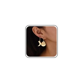 Andelaisi Boho High Boot Earrings Vintage Western Cowgirl Boot Earrings Cowgirl Hat Dangle Earring Gothic Western Cowboy Earring for Women(Gold)