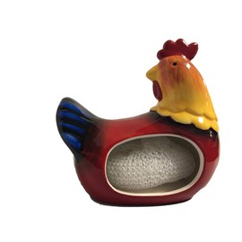 Ceramic Sponge/Scrubbie Holder (Blue Chicken)