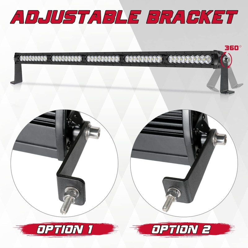 OFFROADTOWN 2 Pack Light Bar Mounting Brackets Side-Mounted Brackets for