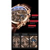OLEVS Men Watch Leather Strap Moon Phase Casual Classic Analog