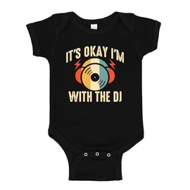 I'm With The DJ Baby Bodysuit One Piece NB Black