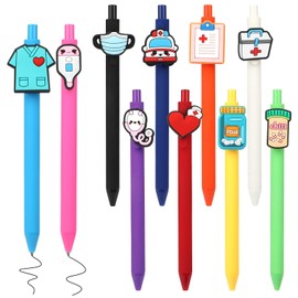 ktxaby 10 Pcs Nurse Pens Cute Nursing Ballpoint Pens,Funny Retractable Pen, Nurse Medical Workers Office Appreciation Gifts,Nurse Office Medical Assistants Essentials Pens,Nurses Week Gift