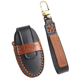 [KOKATO] Mitsubishi Delica Mini B34A B35A B37A B38A Genuine Leather Smart Key Case Key Holder Key Cover Premium Leather Protective Key Cover Easy to Put on Dirt Slip Scratch Prevention Stylish (Black)