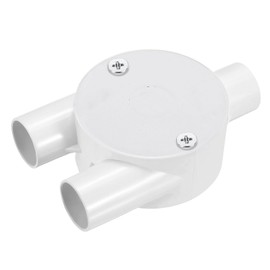 sourcing map PVC Conduit Box Junction Box Y-shaped 3 Way 20mm with Cover, M4 Screws for Home Hose Electrical Conduit Electronic Projects