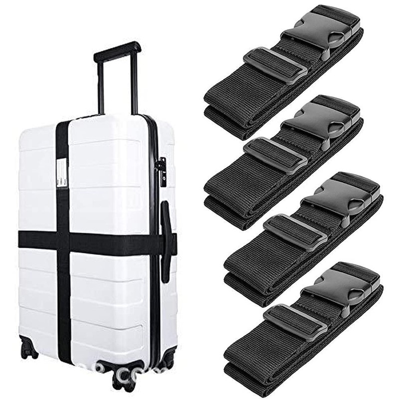 Luggage Strap, Pack of 4 Luggage Strap, Adjustable Suitcase Strap,