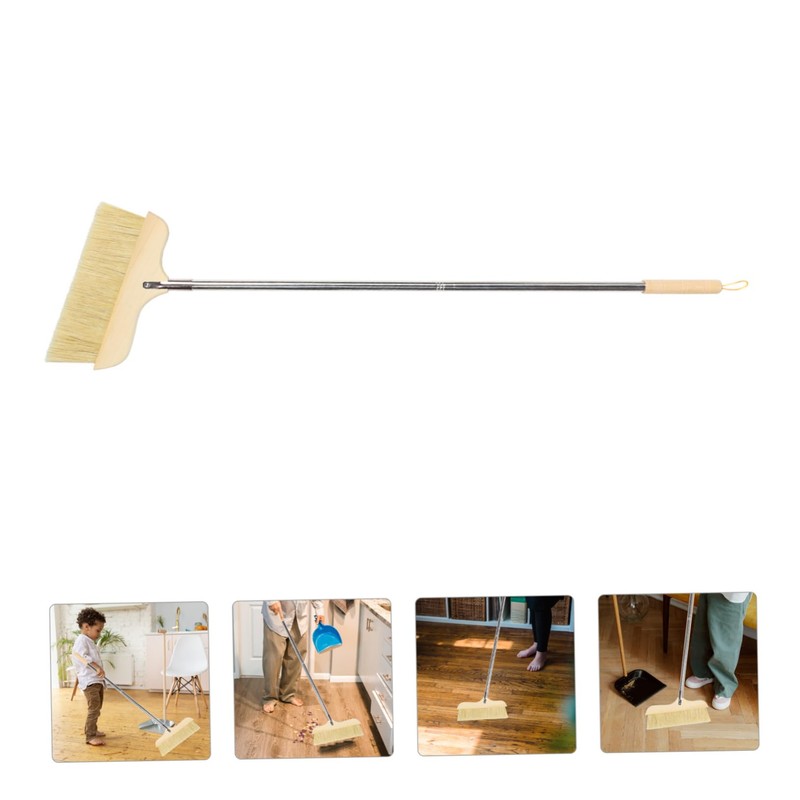 NOLITOY Bristle Broom with Long Handle Bristles for Indoor and
