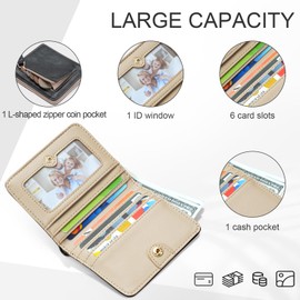 APHISON Womens Wallet, Slim Small Wallet for Women Men RFID Wallet Women Sunflower Leather ID Credit Card Holder whit Zipper Coin Pocket Bifold Compact Wallet