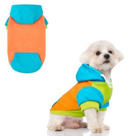 BEAUTYZOO Fleece Dog Hoodie Sweatershirt with Pocket and Leash Hole, Stretchy Small Medium Large Sized Dogs Clothes for Fall Winter Cold Days, Color Designer Warm Dog Jackets,French Bulldog Coats