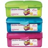 Sistema Lunch-Box PP 4 compartments with Bottle lt1,5-Assorted colors