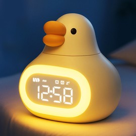MASHI - Reloj despertador de ganso con luz nocturna, reloj de despertador para niños, linda luz nocturna de ganso, repetición, reloj de entrenamiento para dormir para niños, niñas, adolescentes
