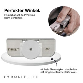 Tyrolit Life Ski and Snowboard Edge Grinder Stainless Steel with 86° Grinding Angle - Edge Tuner for Sharpest Snow Board and Ski Edges Like Ski Service - Edge File for Repair of Ski Surfaces