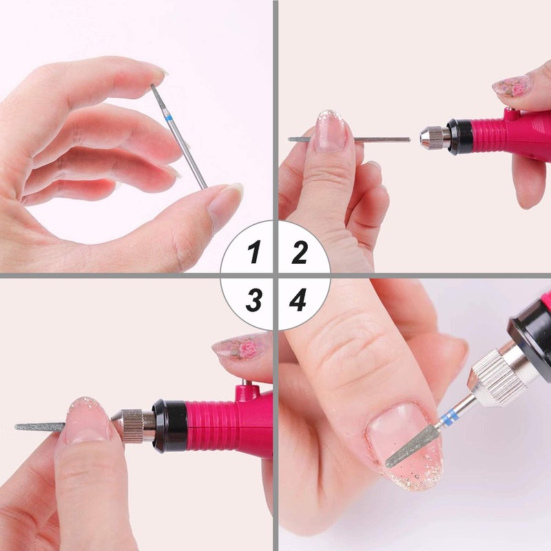 Pack of 10 Professional Diamond Bits for Nail Cutter, Abrasive