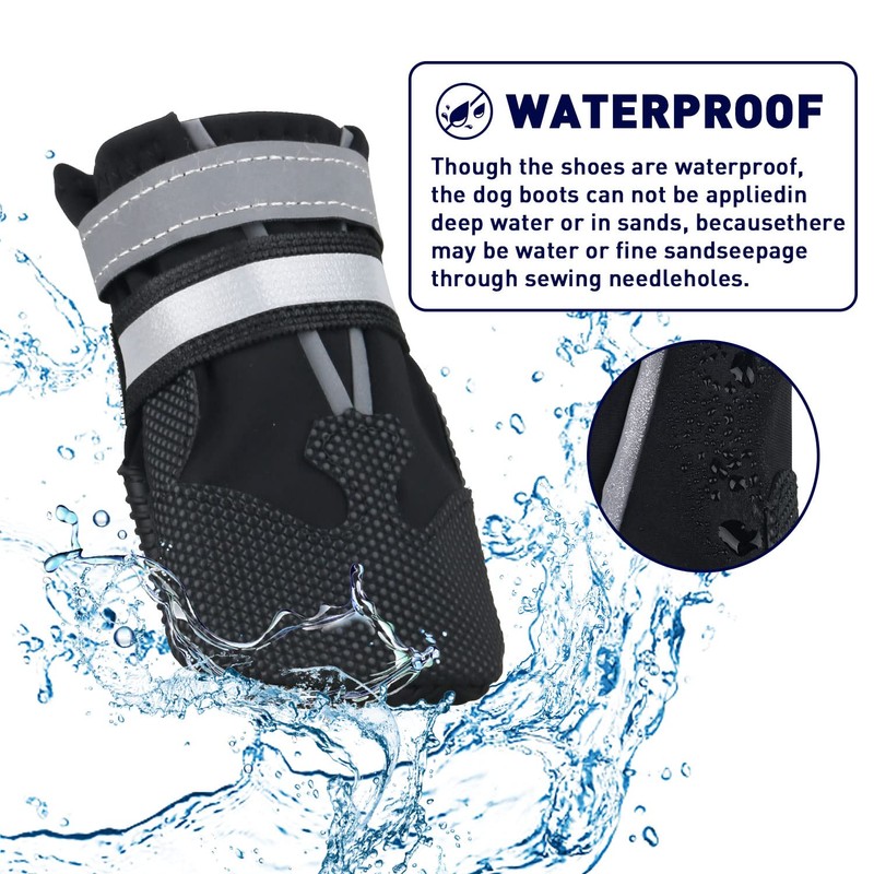 NeuWee Dog Shoes Paw Protector (Black, S)