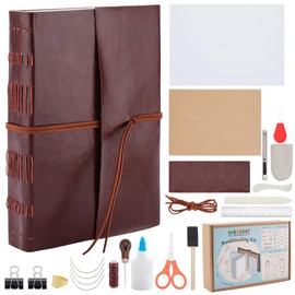 WEBEEDY DIY Coptic Travel Journal Bookbinding Kit for Beginners,Hand Book Binding Tools Set Notebook Making Kit for Adults DIY Journaling Supplies Birthday Craft Gift, 15X21cm(A5)