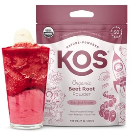 KOS Organic Beet Root Powder, USDA Certified - Superfood Plant Based Beetroot Ingredient for Stamina Increasing, Circulation - Non-GMO, Soy & Gluten-F