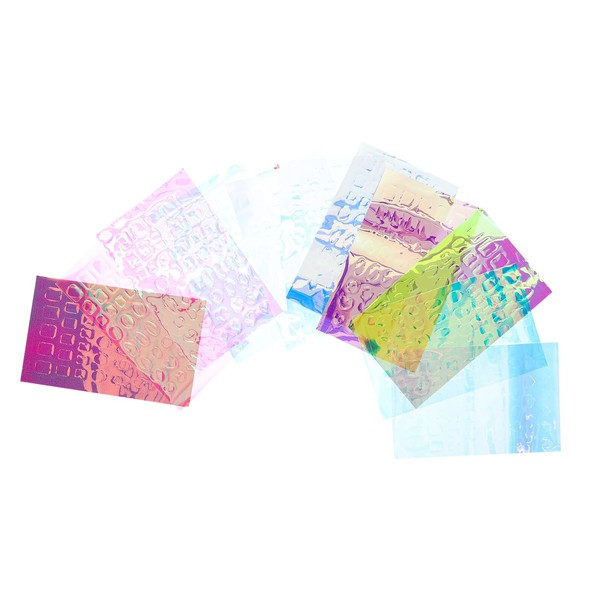 Healeved 11 Hojas Arte De Uñas Pegatinas Holográfico Calcomanías De