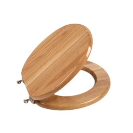 Toilet Seat, Oak Wood, Solid Wood, High Gloss Finish, PIKLiDS (Round)
