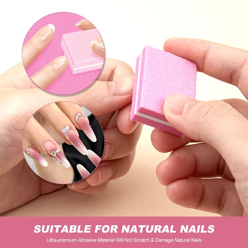 Nail Buffers Blocks, 50 Pcs 100/180 Grit Nail Buffing Block