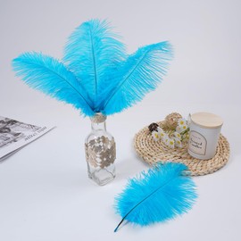 Sowder 50pcs Natural 8-10inch(20-25cm) Ostrich Feathers Home Wedding Decoration(Turquoise)