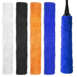 EsiFare Cotton Badminton Racket, Set of 4, Breathable, Sweat Absorbent, Thin, Anti-Slip, Fiber, Towel, Shock Absorption, Suitable for Table Tennis, Baseball, Fishing Rod, Bicycle and Bike Handles, End