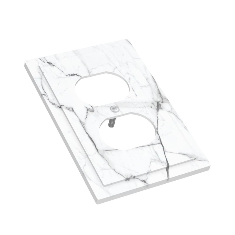 Lhdlnn White Marble Outlet Covers Decorative Light Switch Cover Wall