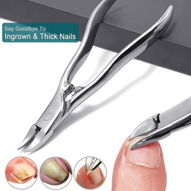 VOGARB Long Handle Toenail Clippers for Thick Toenails for Seniors, Heavy Duty Large Ergonomic Ingrown Toe Nail Clippers for Men, 3pcs Set with Leather Case (JCCT3PS)